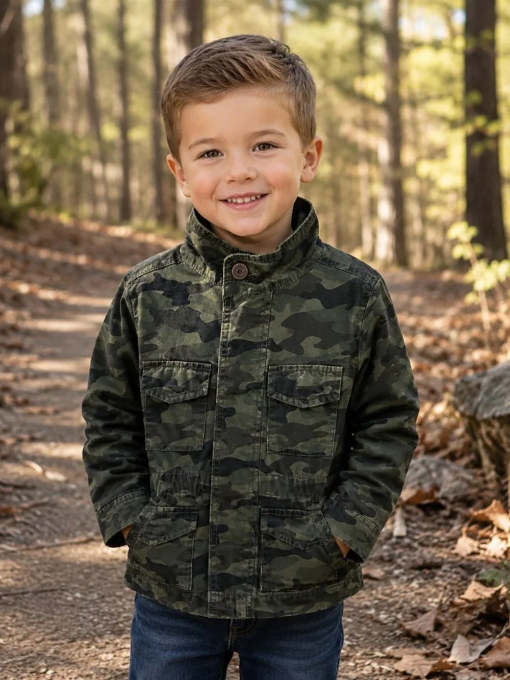 NWT OshKosh B’gosh Boys 4T Camouflage Jacket | Toddler Boy Camo Field Jacket
